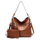 Lifetooler Handbag and Purse Set Hobo Bags for Women PU Leather Shoulder Bag Ladies Crossbody Handbags Large Tote Bag for Holiday, Work Business, Shopping(brown)